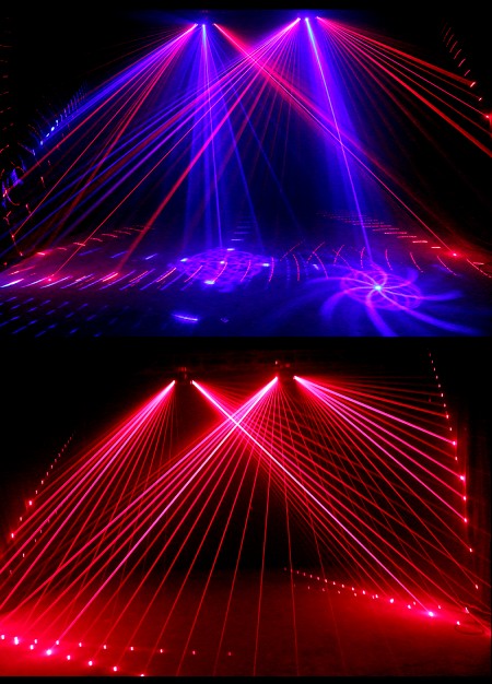 Projecteur lumière laser lumineux 6 yeux